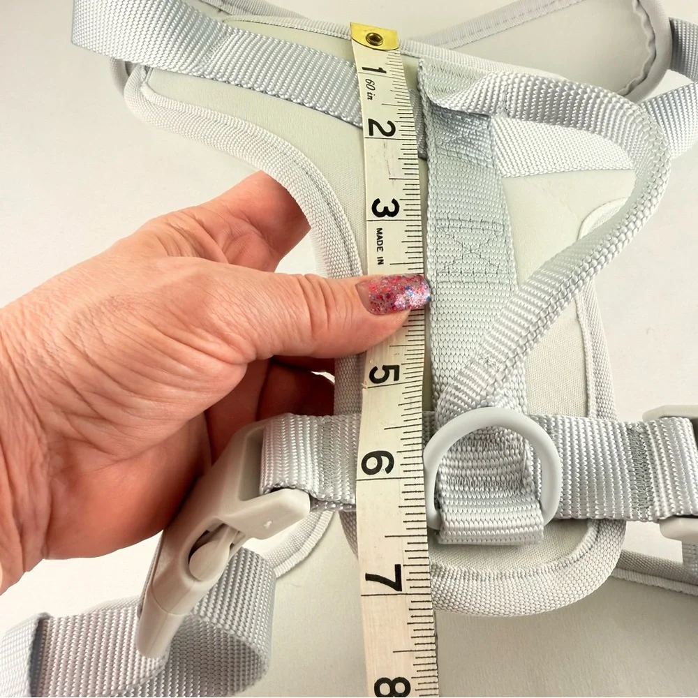 Dog Harness Large Adjustable Gray Padded